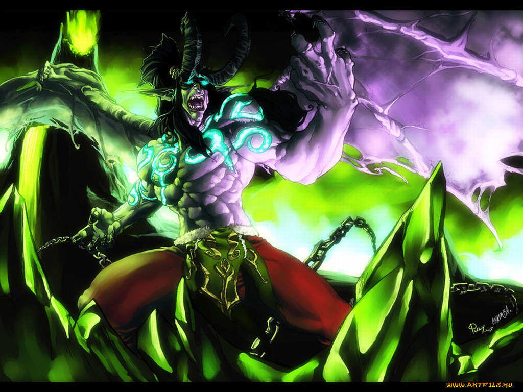 chamba, illidan, stormrage, by, pulyx, , 